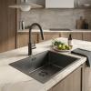 Pure.Sink Comfort Speciale 35 cm short PVD gunmetal sink, 50x35 cm, space-saving, PCM5035-61